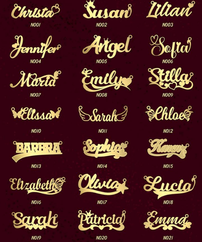 Solid Gold Custom Name Necklace